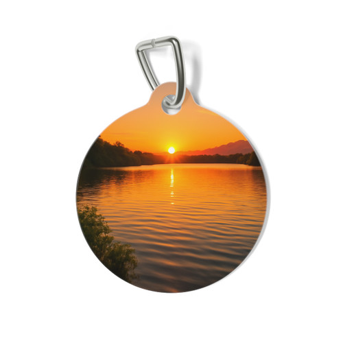 Golden Hour Over Lake - Pet Tag