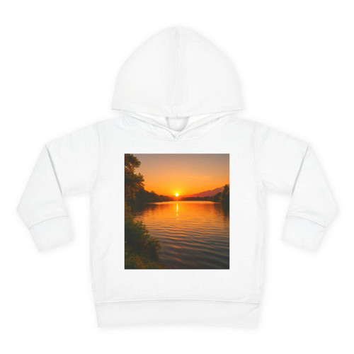 Golden Hour Over Lake - Toddler Pullover Fleece Hoodie