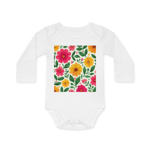 Whimsical Garden Escape - Baby Long-Sleeve Organic Bodysuit