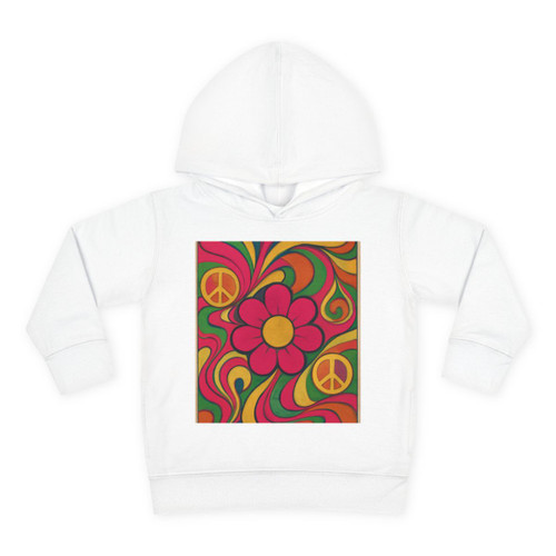 Groovy Flower Power - Toddler Pullover Fleece Hoodie