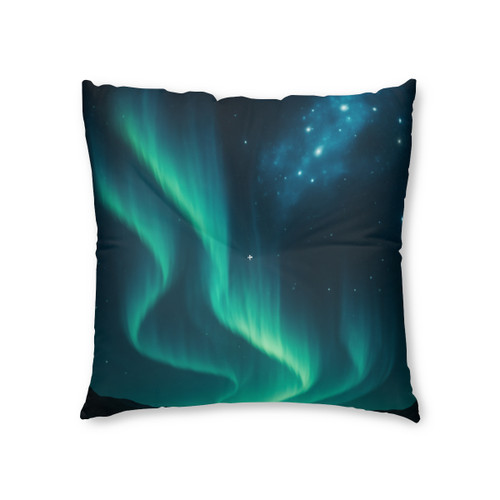 Galactic Aurora Waves - Tufted Floor Pillow, Square
