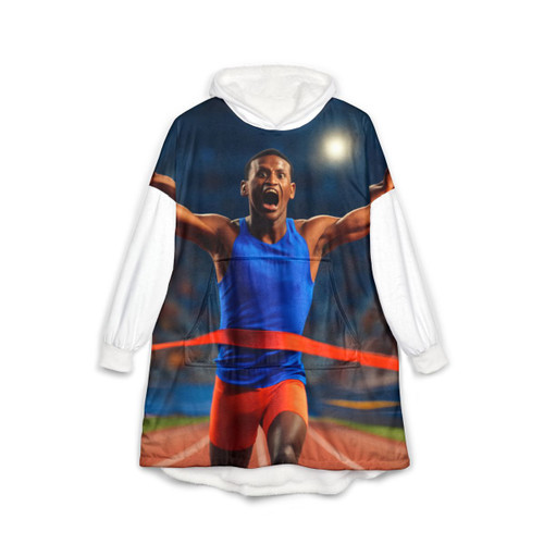 Victory Sprint Moment - Unisex Hooded Blanket