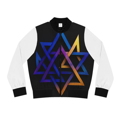 Cosmic Triangle Flow - Women's Bomber Jacket (AOP)