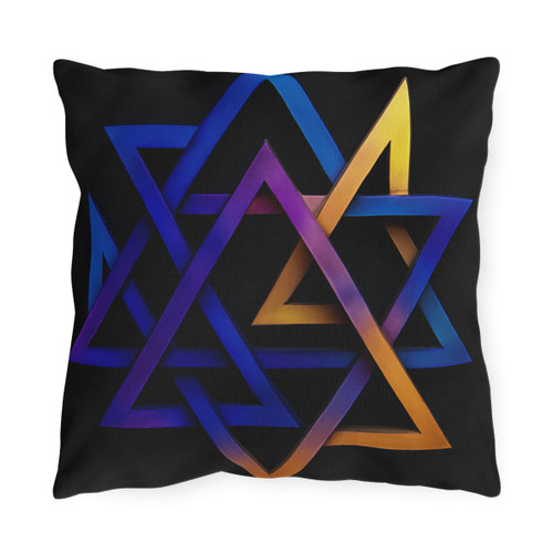 Cosmic Triangle Flow - Outdoor Pillows