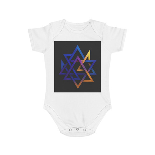 Cosmic Triangle Flow - Short Sleeve Baby Bodysuit