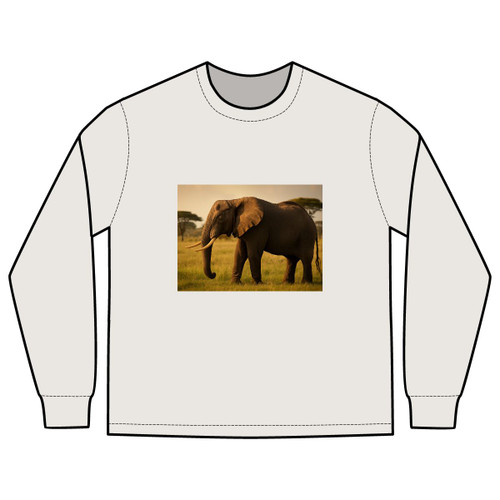Majestic Elephant Grace - Men's Heavy Faded Long Sleeve Tee