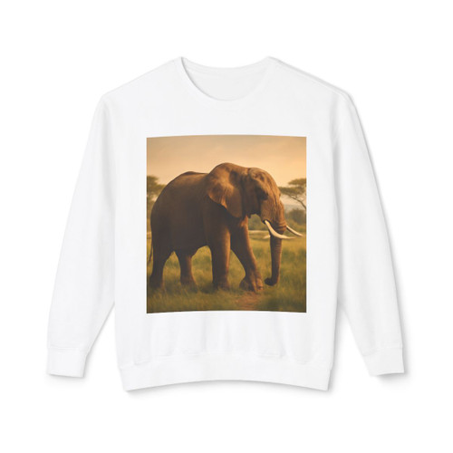 Majestic Elephant Grace - Unisex Lightweight Crewneck Sweatshirt