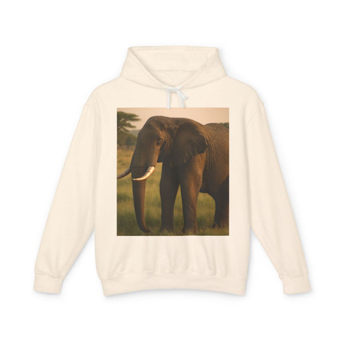Majestic Elephant Grace - Unisex Lightweight Hooded Sweatshirt