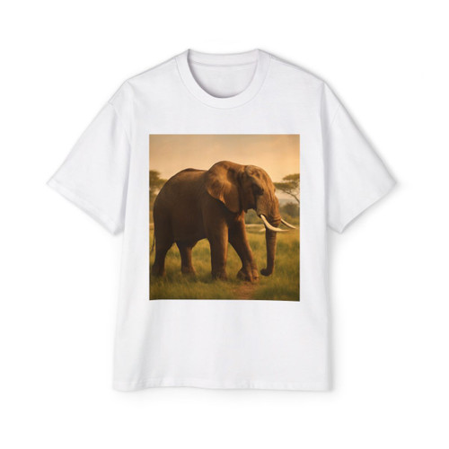 Majestic Elephant Grace - Men's Heavy Oversized Tee