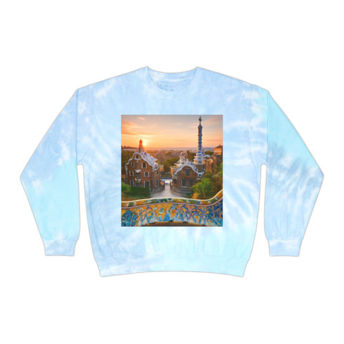Barcelona Mosaic Dreams - Unisex Tie-Dye Sweatshirt