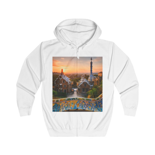 Barcelona Mosaic Dreams - Unisex Full Zip Hoodie