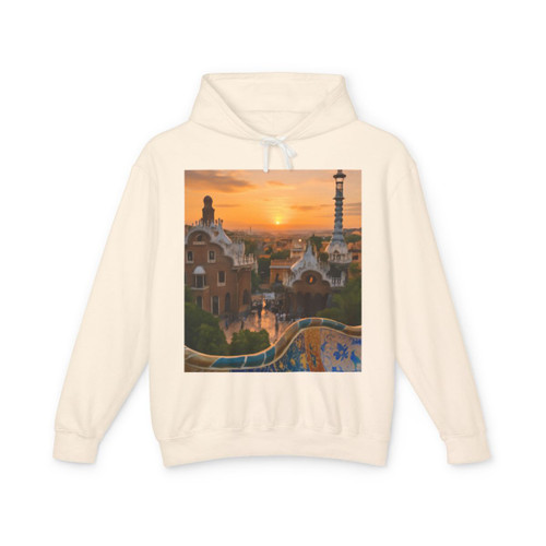Barcelona Mosaic Dreams - Unisex Lightweight Hooded Sweatshirt