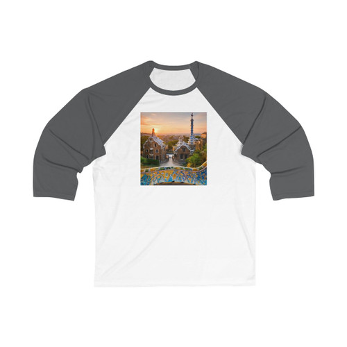 Barcelona Mosaic Dreams - Unisex 3\4 Sleeve Baseball Tee