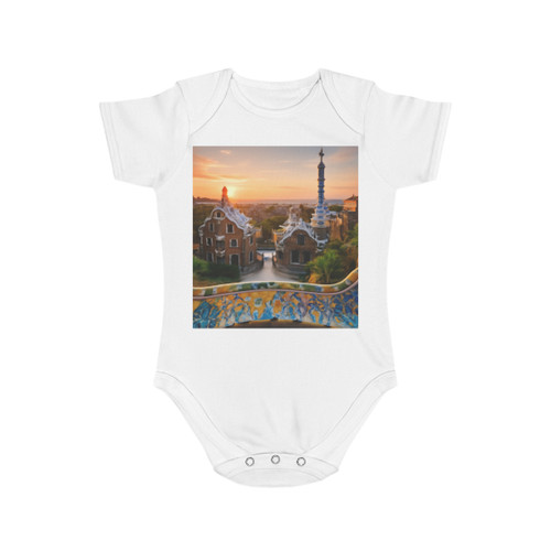Barcelona Mosaic Dreams - Short Sleeve Baby Bodysuit