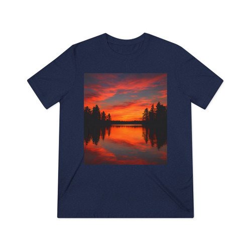 Sunset Over Tranquil Lake - Unisex Triblend Tee