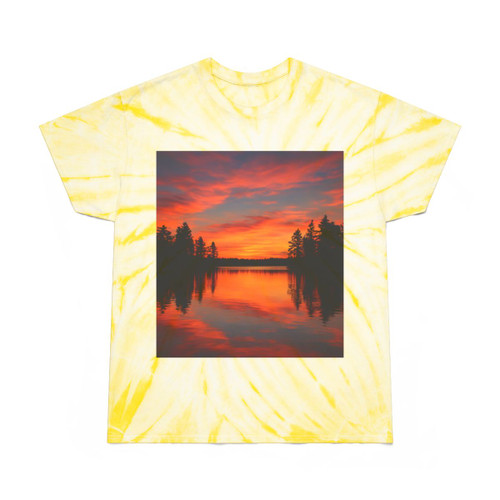 Sunset Over Tranquil Lake - Tie-Dye Tee, Cyclone