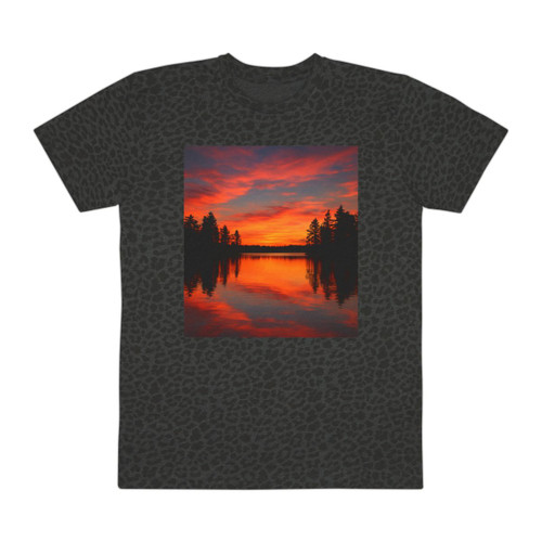 Sunset Over Tranquil Lake - Men's Fine Jersey Tee