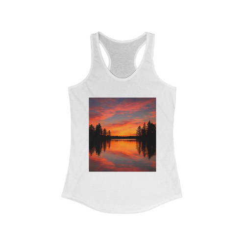 Sunset Over Tranquil Lake - Women's Ideal Racerback Tank