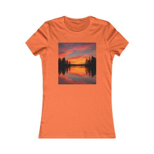Sunset Over Tranquil Lake - Women's Favorite Tee