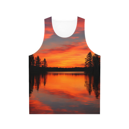 Sunset Over Tranquil Lake - Unisex Tank Top (AOP)