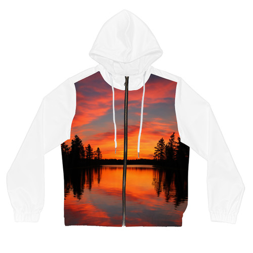 Sunset Over Tranquil Lake - Women’s Full-Zip Hoodie (AOP) Sunset Over Tranquil Lake - Women’s Full-Zip Hoodie (AOP)