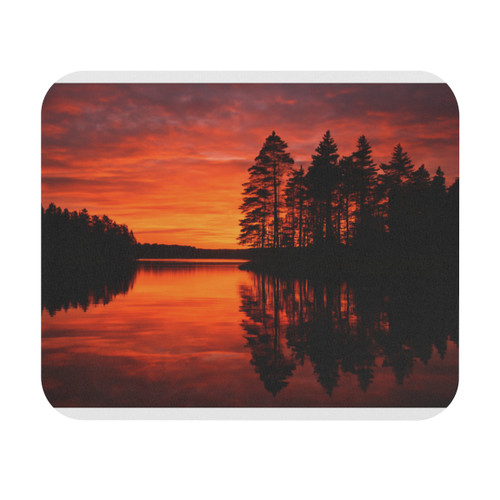 Sunset Over Tranquil Lake - Mouse Pad (Rectangle)