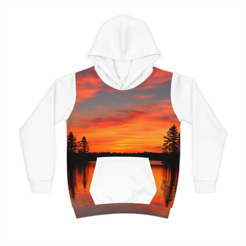Sunset Over Tranquil Lake - Children's Hoodie (AOP)