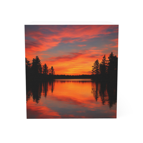 Sunset Over Tranquil Lake - Note Cube