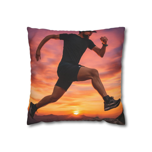 Mountain Trail Conqueror - Square Poly Canvas Pillowcase