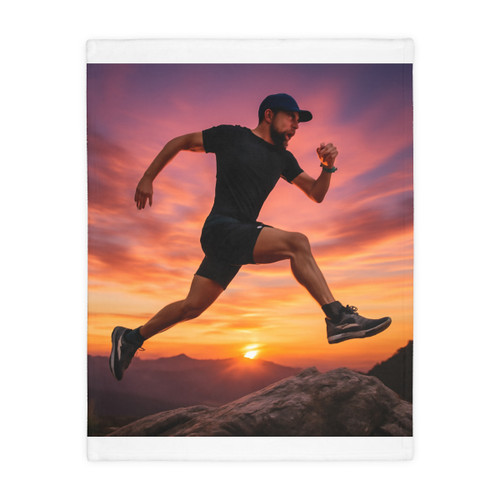 Mountain Trail Conqueror - Velveteen Microfiber Blanket (Two-sided print)