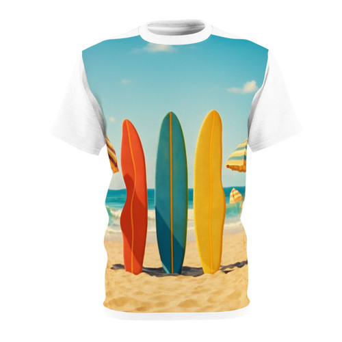 Retro Beach Vibes - Unisex Cut & Sew Tee (AOP)