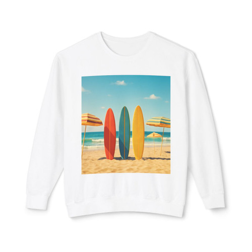 Retro Beach Vibes - Unisex Lightweight Crewneck Sweatshirt
