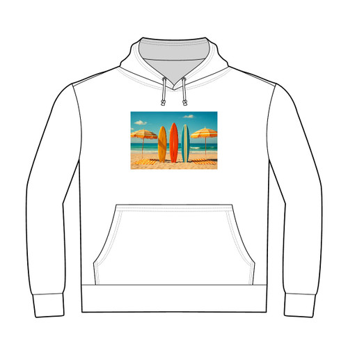 Retro Beach Vibes - Unisex Heavyweight Pullover Hoodie
