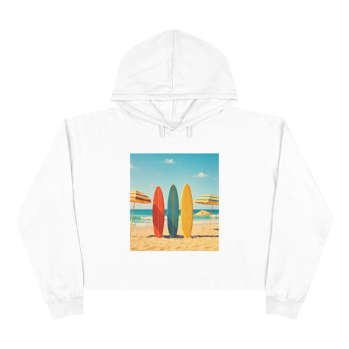 Retro Beach Vibes - Crop Hoodie