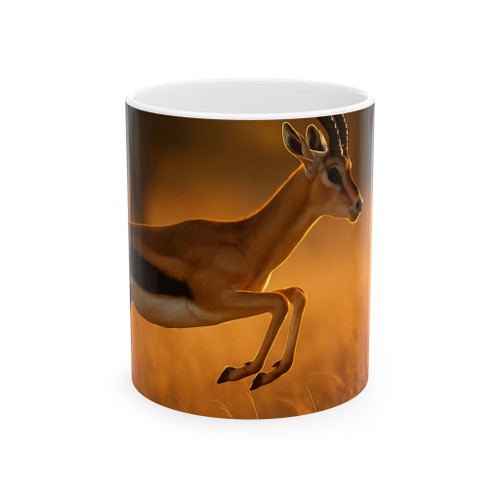Graceful Gazelle Leap - Ceramic Mug, (11oz, 15oz)