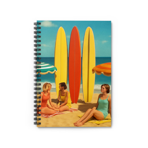 Retro Beach Vibes - Spiral Notebook - Ruled Line