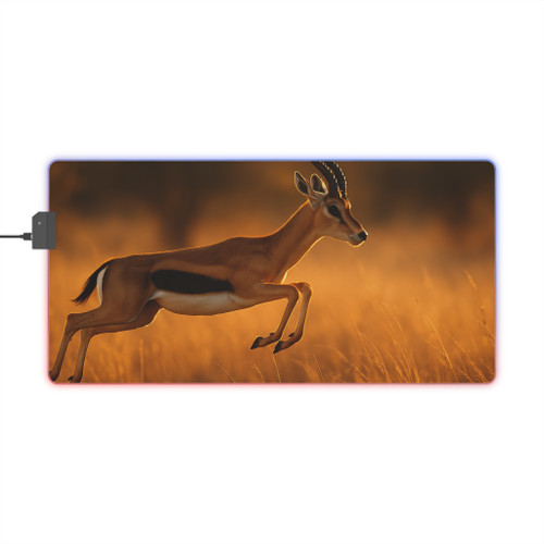 Graceful Gazelle Leap - LED Gaming Mouse Pad