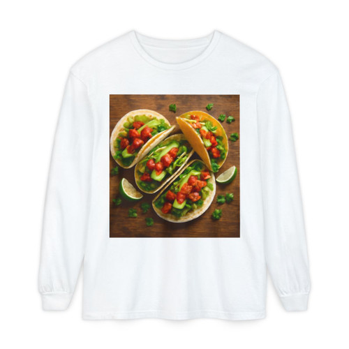 Spicy Taco Fiesta - Unisex Garment-dyed Long Sleeve T-Shirt