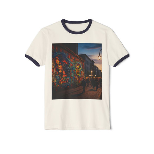 Berlin Graffiti Vibrance - Unisex Cotton Ringer T-Shirt