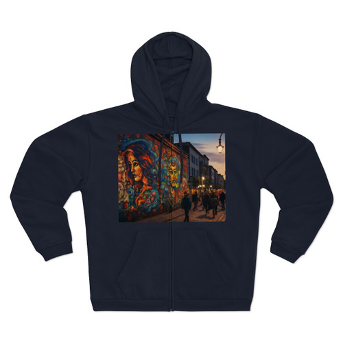 Berlin Graffiti Vibrance - Unisex Hooded Zip Sweatshirt