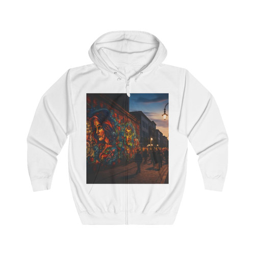 Berlin Graffiti Vibrance - Unisex Full Zip Hoodie