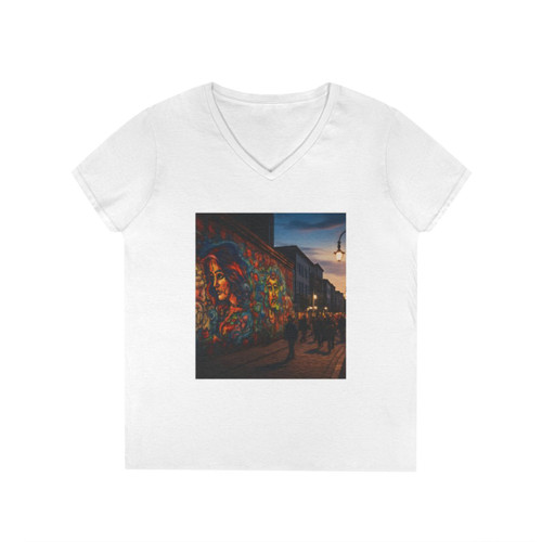 Berlin Graffiti Vibrance - Ladies' V-Neck T-Shirt