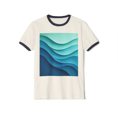 Ethereal Wave Dance - Unisex Cotton Ringer T-Shirt