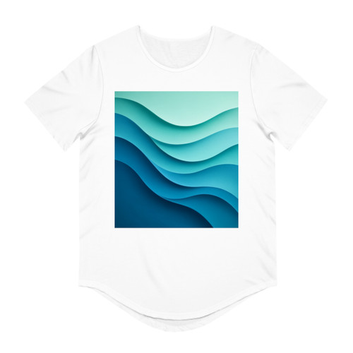Ethereal Wave Dance - Men's Jersey Curved Hem Tee