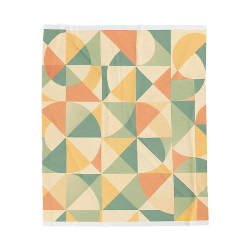 Geometric Harmony - Velveteen Plush Blanket
