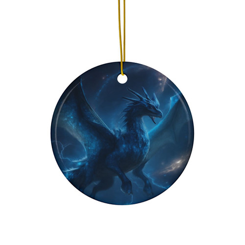 Celestial Storm Drake - Decorative Ceramic Ornaments, Double-Sided (1pc, 3pcs, 5pcs, 10pcs)