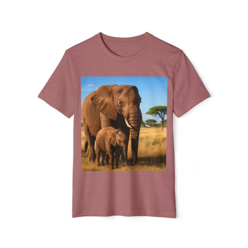 Gentle Elephant Embrace - Unisex Recycled Organic T-Shirt