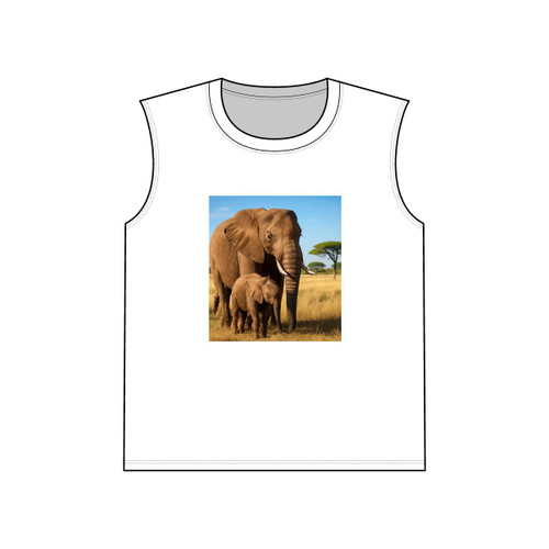 Gentle Elephant Embrace - Unisex Jersey Muscle Tank