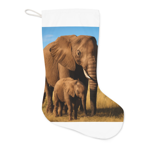 Gentle Elephant Embrace - Santa Stocking