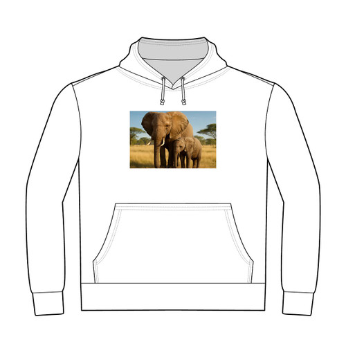 Gentle Elephant Embrace - Unisex Heavyweight Pullover Hoodie
